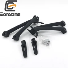 Silver Black Left&Right Footrest&Brackets Foot Pegs Rear FOR Suzuki GSXR GSX-R 600 750 2006-2007