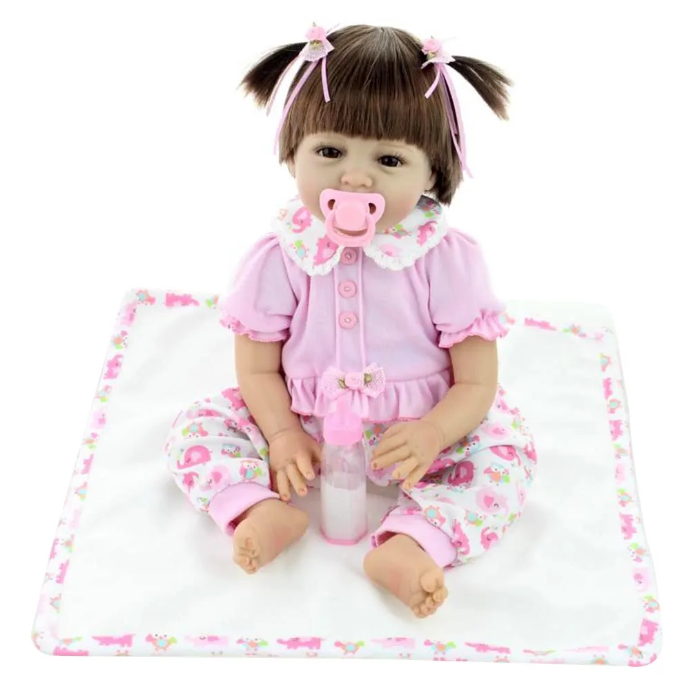 

Hot Selling NPK 55cm Lifelike Silicone Reborn Doll Set Cute Girl Baby Newborn Dolls for Kids Playmate Gift