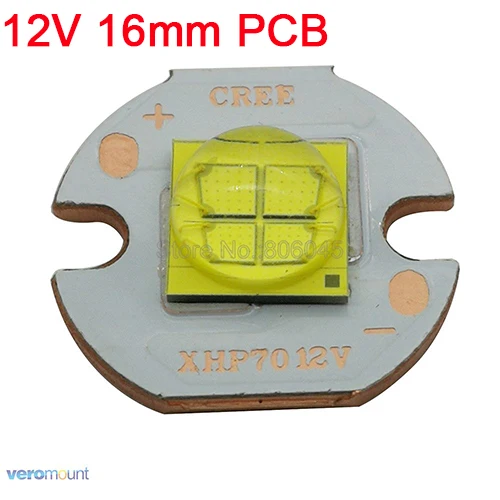 20 Вт 7070 6 в или 12 В 6500 к холодный белый Светодиодный излучатель высокой мощности на 16 мм 20 мм медной печатной плате вместо Cree XHP70 XHP70.2 светодиодный Диод - Испускаемый цвет: 12V 16mm PCB
