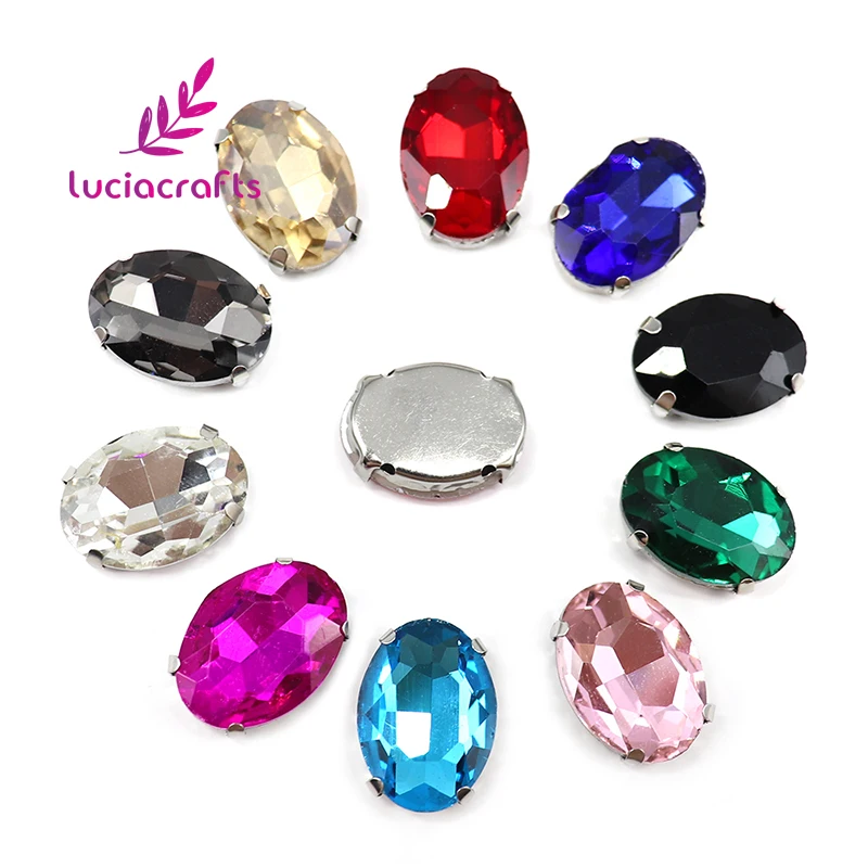 

Lucia crafts 10pcs/20pcs 13*18mm Multicolors Oval Drill Sew-on Claw Glass Rhinestones DIY Garment Wedding Accessories G0810