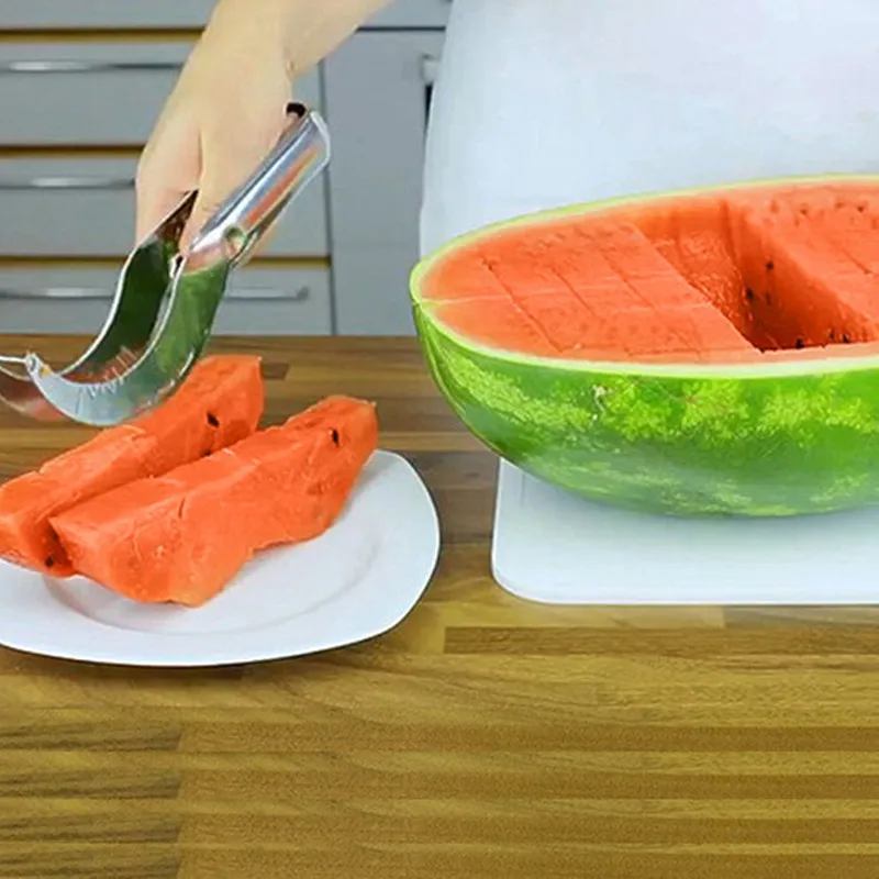 

Y113 Watermelon Cutter Knife Fruit Fast Slicer Smart Kitchen Paring Knife Cutting Tool Vegetable Salad Tong Cortador Sandia