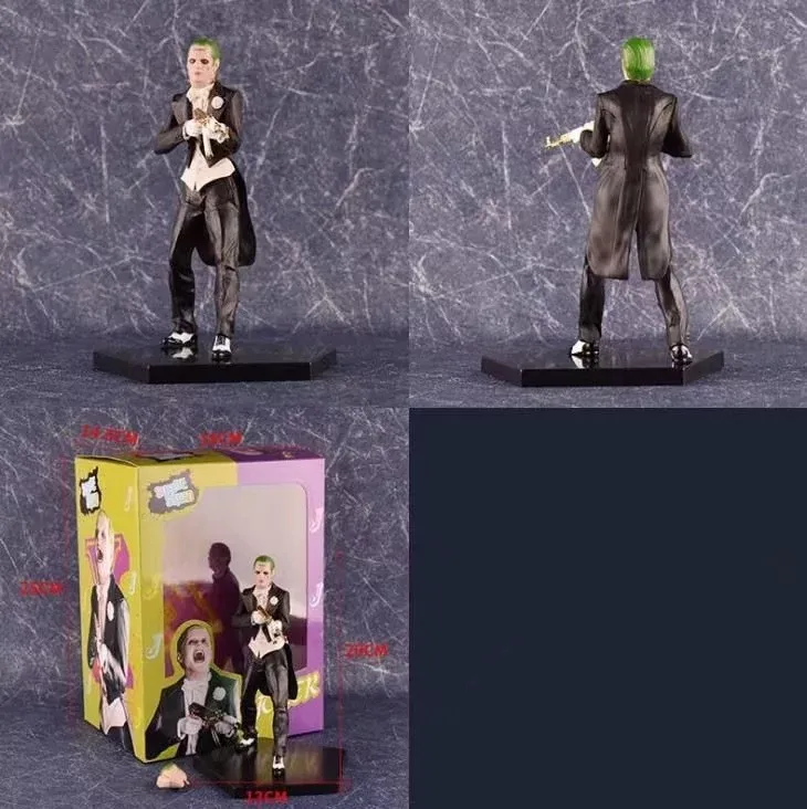 

7" Suicide Squad Joker Statue Action PVC Collectible Figure Toy 18cm with 2 heads