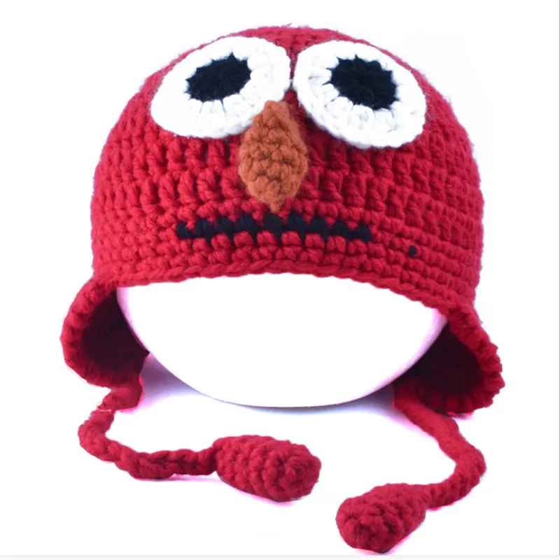 2018 Novelty Handmade Crochet Children Caps Funny Big eyes Hats Winter
