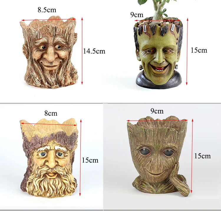 Цветочный горшок Groot из смолы, милые фигурки для растений, дерево, человек, креативная модель, игрушка, ручка, горшок для сада, цветочный горшок, украшение дома, хит