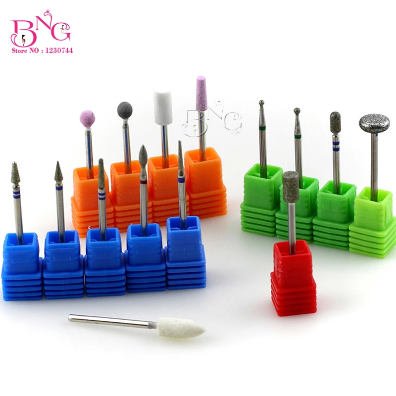 

BNG Nail Rotate Burr Clean Brush Carbide Drill Bit For Electric Drill Machine Manicure Pedicure 3/32" Drill Cuticle File Tools