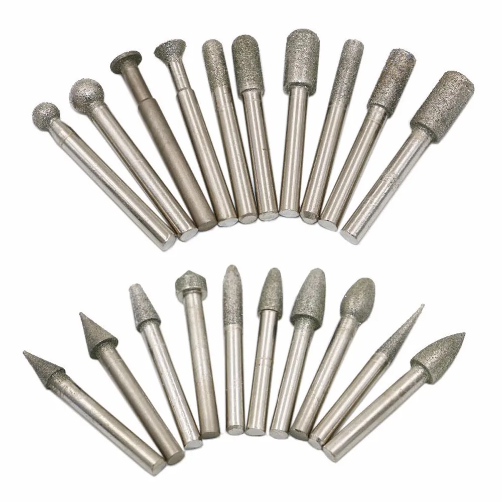 20pcs/Set Diamond Grinding Rods for Rotary Dremel Tools Metalworking