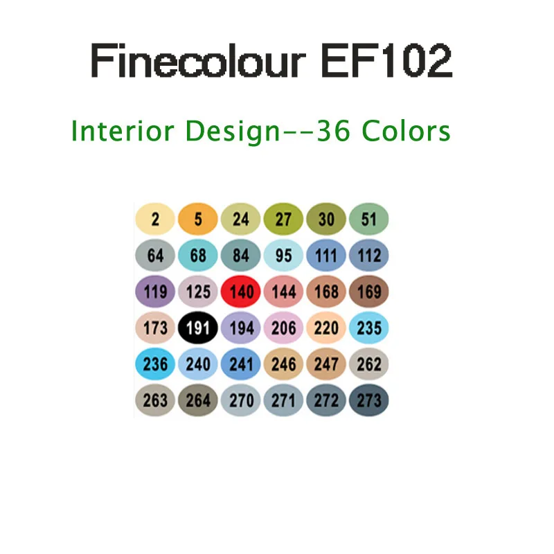 Finecolour на спиртовой основе маркеры с кистью EF102 мягкий ультра тонкого помола ручки 12/24/36/60/72 Цвета школьный комплект с двойной головкой маркер для рисования - Цвет: 36 Interior EF102