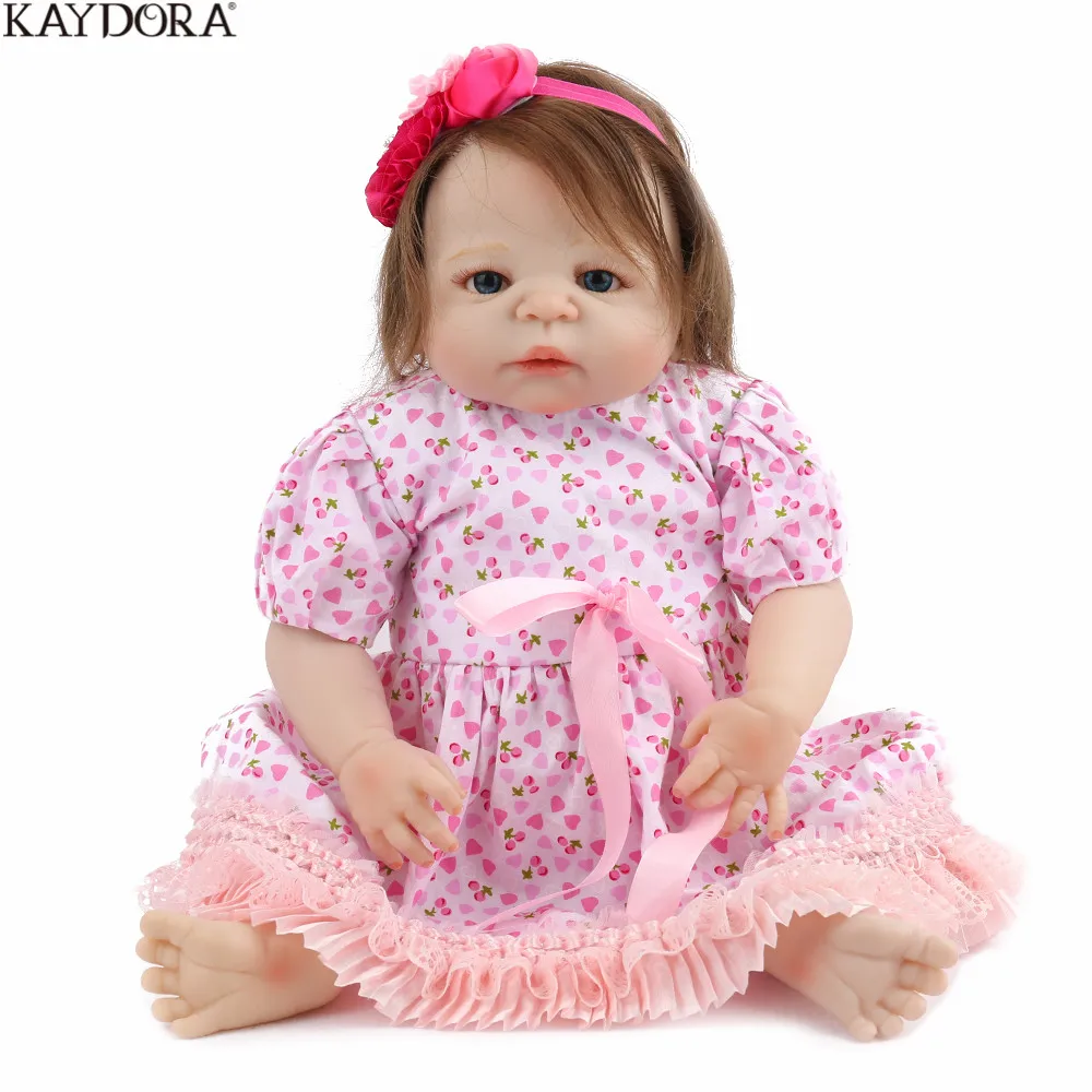 

KAYDORA Full Silicone 22 Inch Reborn Baby Doll Lifelike 55cm Handmade Newborn Bebe Boneca Toys For Girls Alive Bebe Reborn