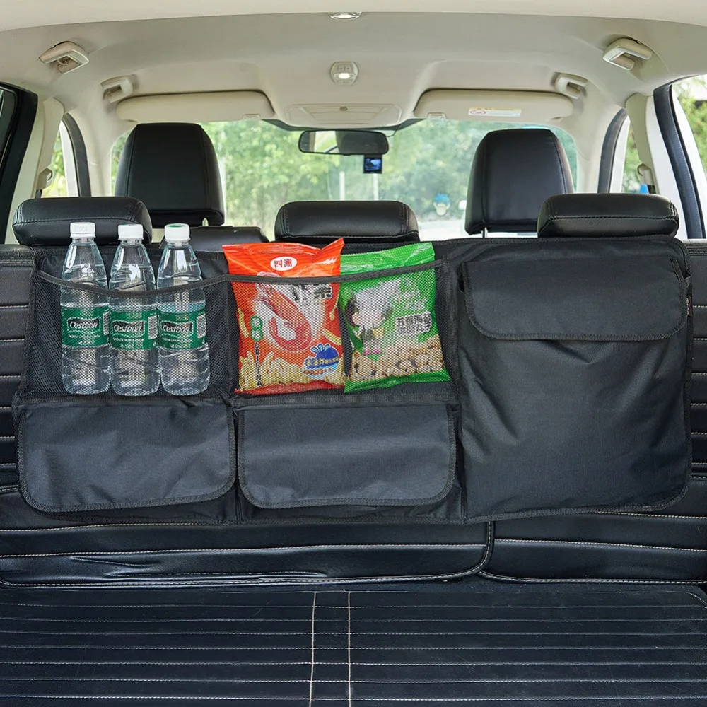 

Ящик для багажника, органайзер для заднего сиденья, органайзер для багажника внедорожника, органайзер для хранения внедорожника с большими прочными карманами, удобное хранение