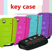 Автомобильные аксессуары, чехол для ключей, чехол для ключей для Volkswagen VW Golf 7 mk7 Skoda Octavia A7, силиконовый чехол для ключей, чехол для автомобиля