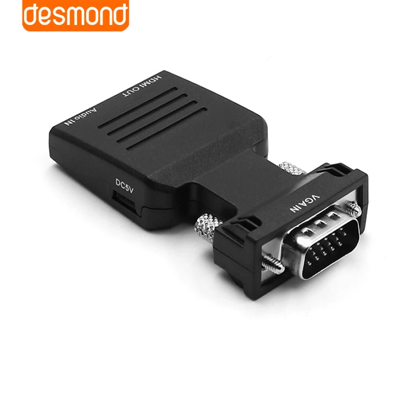 

VGA Male to HDMI Female Converter with 3.5mm Audio Output Digital to Analog Adapter Support 1080P for Projector HDTV AV Cable