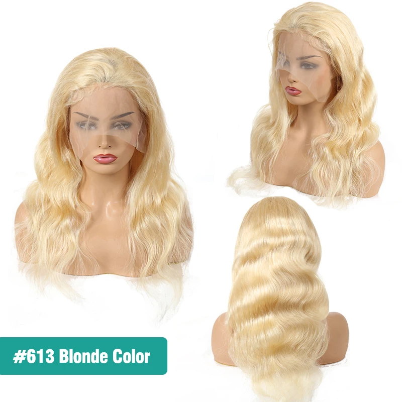 Бразильские волнистые волосы человеческие 13x6 Синтетические волосы на кружеве парики с детскими волосами натуральный Цвет/613 блонд парики Remy Али FumiQueen волосы