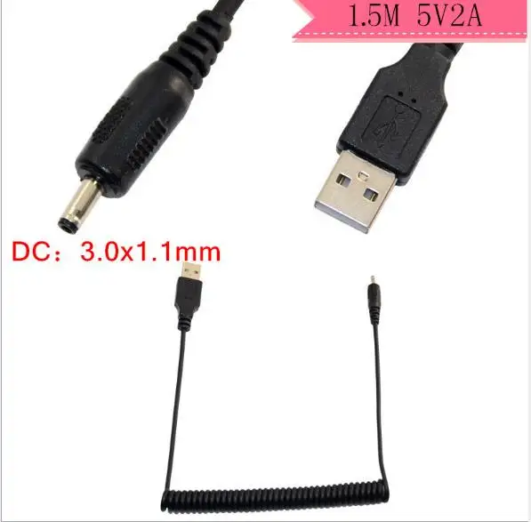 

Power cord USB to DC3.0*1.1mm charging cable Charger 5V2A spring cable