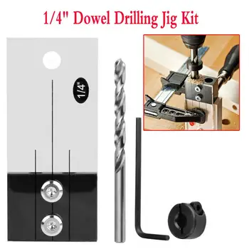 

1/4" Dowel Drilling Jig Kit Wood Drilling Guide Hole Locator High Hardness Woodworking Tool For DIY Carpentry Tools