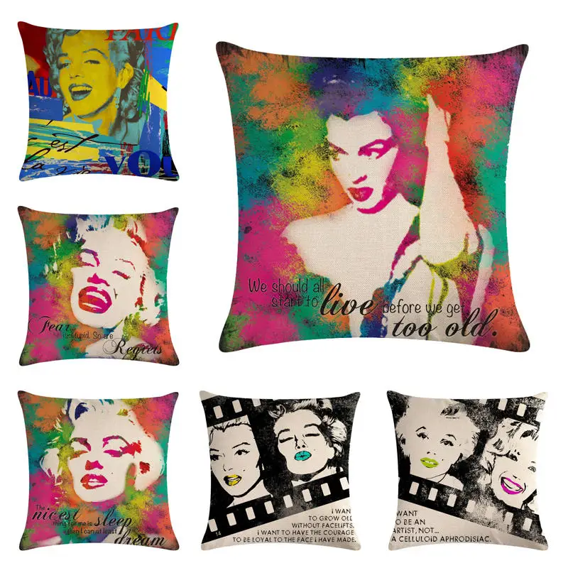 

Marilyn Monroe HomerDecor Cushion Cover Throw Pillowcase Pillow Covers 45 * 45cm Sofa Seat Cushion Decorative