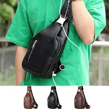 Мужская сумка-мессенджер, мужская сумка на плечо из искусственной кожи, нагрудные сумки через плечо, деловые сумки-мессенджеры, Мужская зарядная сумка#20