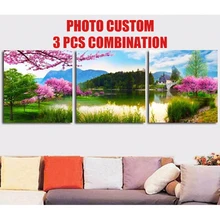 Пользовательские фото! 3D 3 шт. квадратный Размеры Алмазная вышивка, вышивка крестиком, полный дрель алмазного живопись, украшения дома, рождественский подарок GT