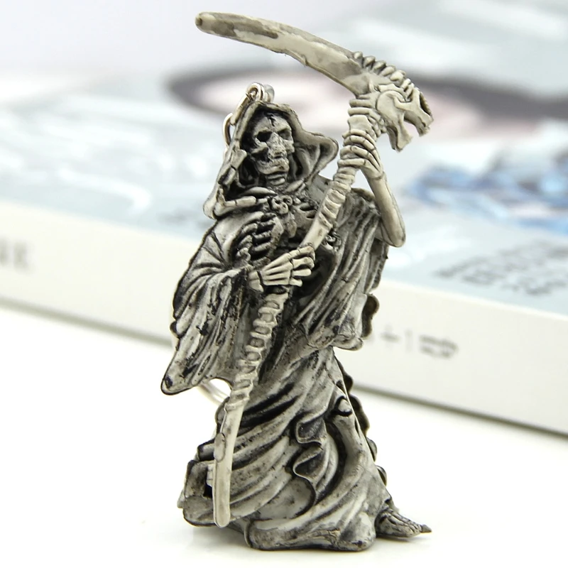 

Fashion Creative Purse Bag Rubber Devils Skeleton Sickle KeyChain Keyring Gift Drop Ship n21