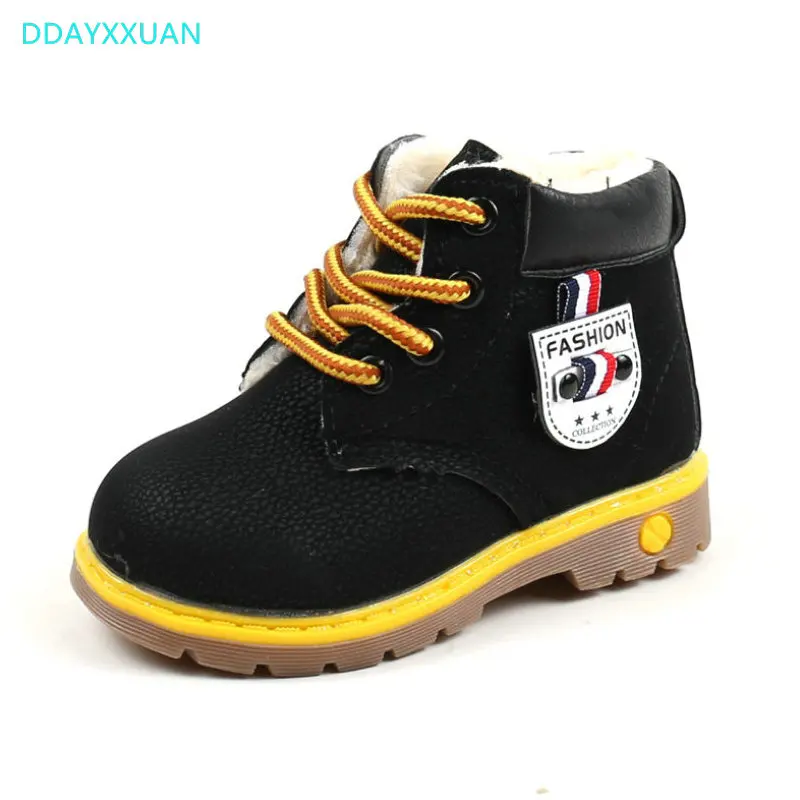 

Children snow boots shoes for girls boys boots New fashion soft bottom baby girls boot 21-30 autumn winter child boots sneakers