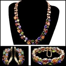 Роскошный циркониевый ювелирный набор Мона Лиза, AAA, высокое качество, кубический цирконий, ожерелье, браслет, серьги, набор украшений для женщин