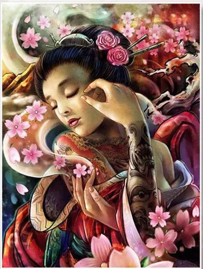 

Full Square/Round Drill 5D DIY Diamond Painting "Japanese woman" Embroidery Cross Stitch 5D Home Decor Gift