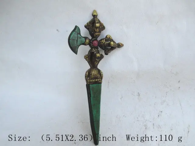 

Old sword weapon Buddhism Taoism Chinese unique turquoise copper multi plier