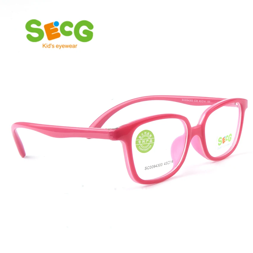 SECG оптические коразм жесткие детские очки Круглая Большая оправа пластиковые титановые очки для детей TR90 детские очки Подарочный ремешок