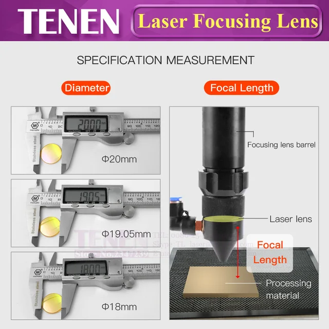 II-VI USA ZnSe Focus Lens RONAR-SMITH Opex CVD DIa. 12 19.05 20mm FL38.1 50.8 63.5 76.2 101.6 mm For CO2 Laser Cutting Machine