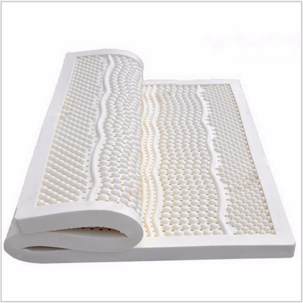 7.5CM Thickness Queen Size Ventilated Seven Zone Mold 100%Natural Latex Mattress/Topper- With White Inner Cover Midium Soft