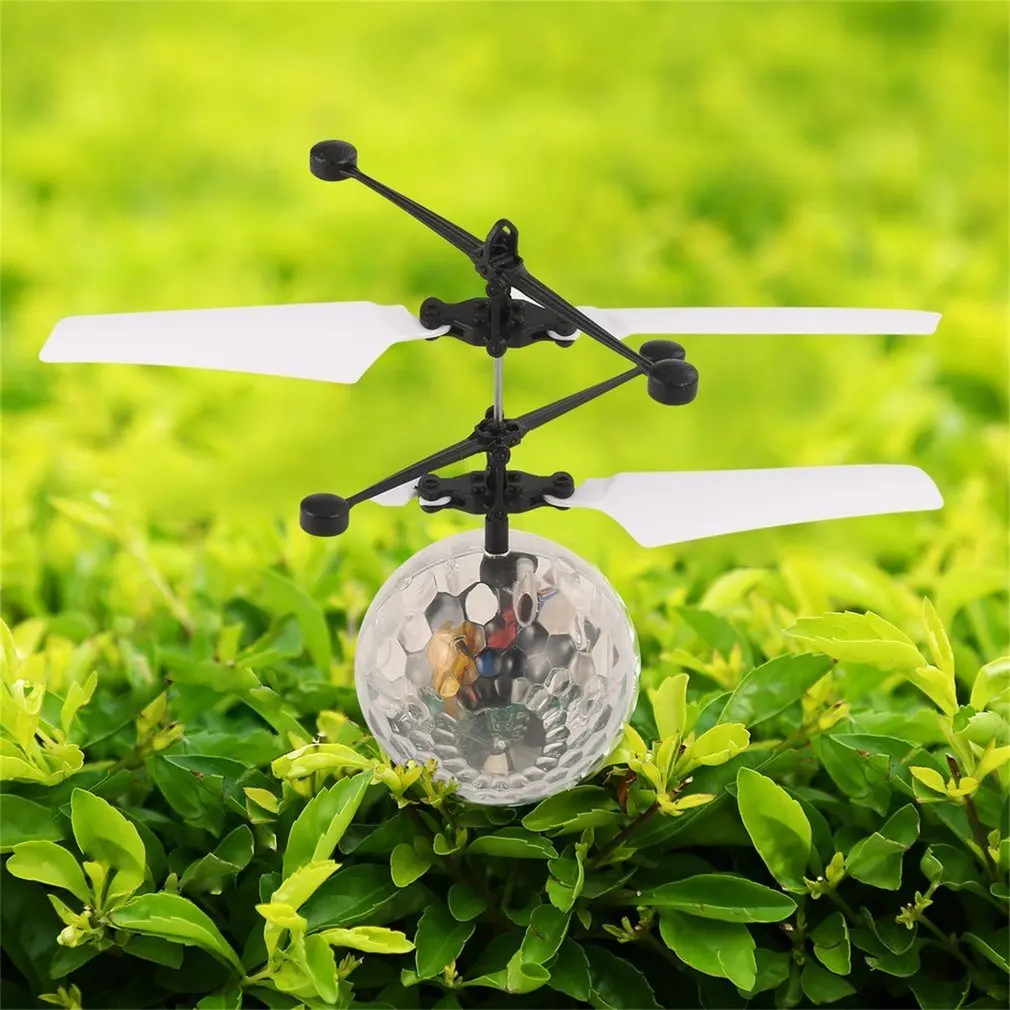 OCDAY Fly Flashing Ball Toys Hand Remote Control RC Helicopter Flying Quadcopter Drone LED Light Ball Funny Toy Gift For Kids