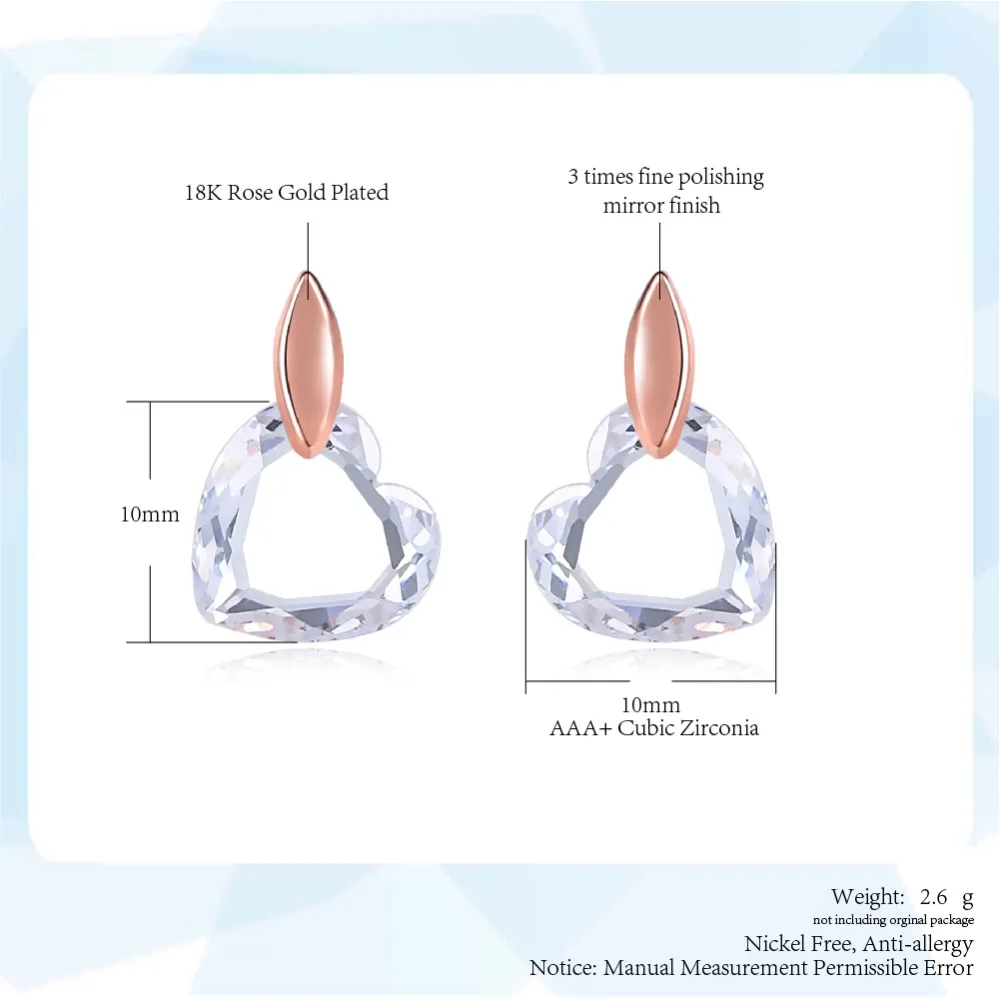 ZHOUYANG набор украшений для женщин OL леди любовь Сердце прозрачный кристалл розовое золото цвет ожерелье серьги подарок модное ювелирное изделие S253