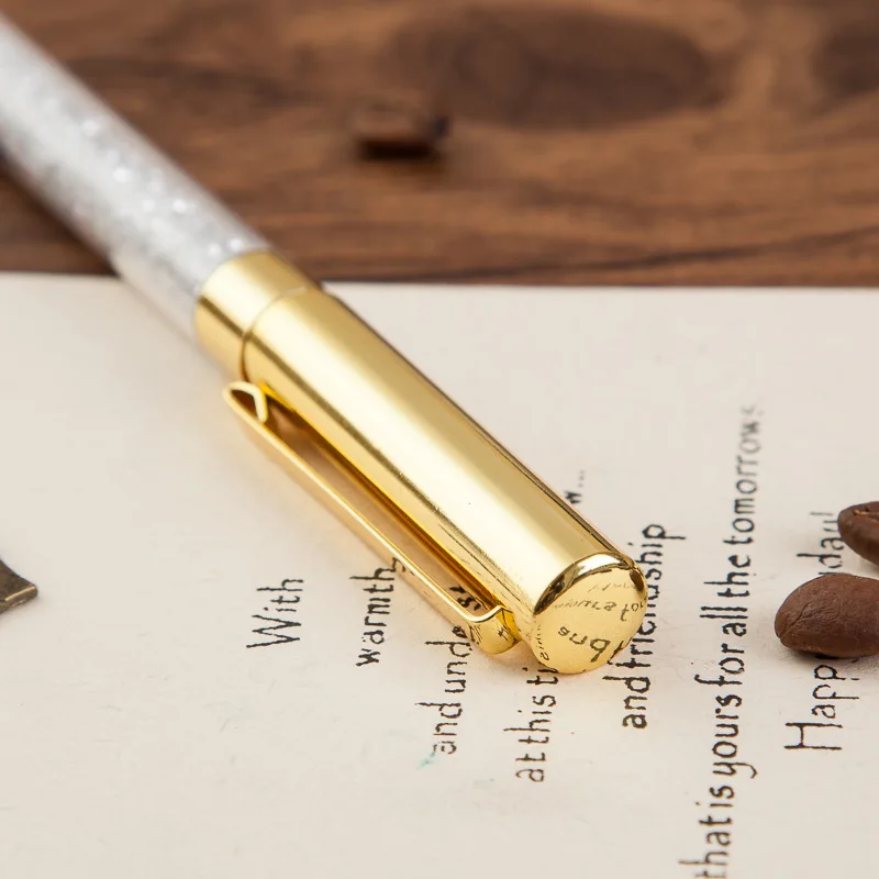 Новинка 2017 перьевая ручка с кристаллами и бриллиантами золото серебро офисный