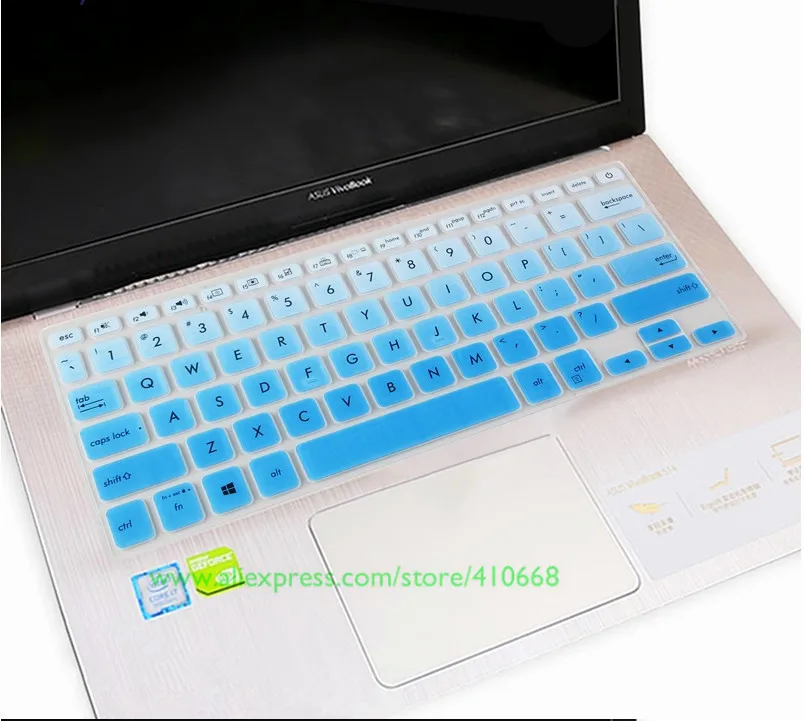 Силиконовая защита для клавиатуры ноутбука кожного покрова для ASUS VivoBook S14 S430 S430U S430UA S430UN S430UF S430FN S430FA 14 дюймов - Цвет: Gradient Blue