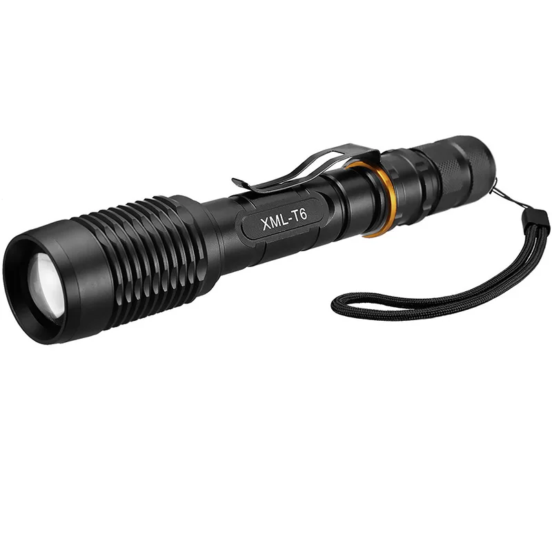 

5 Modes XM-L T6 LED Zoomable Flashlight 12000 Lumen 18650 Battery Charger Outdoor Camping Electric Torch DC120