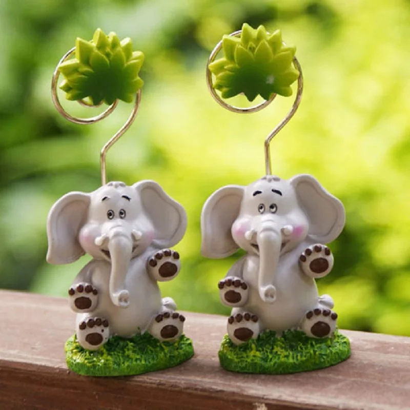 

10pcs Lovely Elephant Name Number Menu Table Place Card Holder Clip Wedding Party Reception Favor