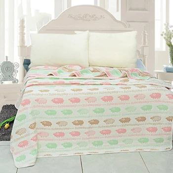 

22colors cartoon animals Pure Cotton Six-layer Gauze Jacquard Single Double Adult Summer four seasons Nap Blanket 120*150cm b89