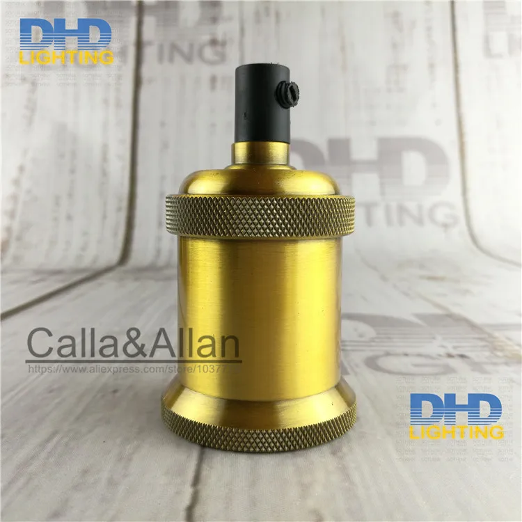 Glossy or matt brass finished vintage pendant lamp holders E27 CE/UL