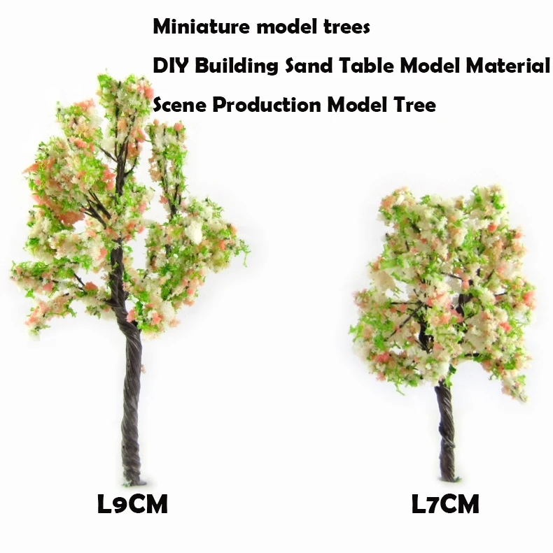 10 шт. Миниатюрная модель деревья цветущее дерево DIY строительный песок настольная модель материал трава сцены производства модели