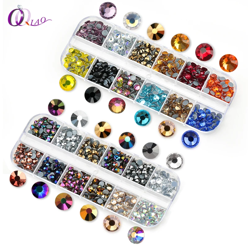 

Mix Colors SS20 600Pcs/Box 12 Colors AAA Hot Fix Rhinestones Crystal Glass Strss Hotfix Rhinestones For Garment QIAO