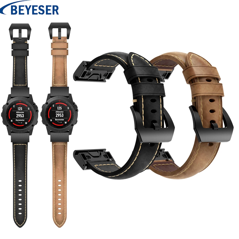 

Smart Watchstrap for Garmin Fenix 5X Plus leather band For Garmin Fenix 3 HR Sport Replacement Quick release wristband straps