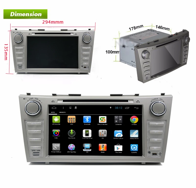 Excellent 2 Din Auto Radio GPS Corolla Car Stereo Radio for Camry with DVD Player Bluetooth FM/AM,WiFi, Steering Wheel Control and OBD 4