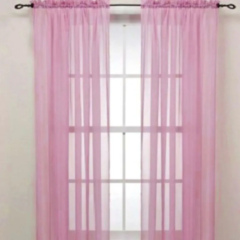 

Urijk Solid Color Yarn Curtain Window Pure Color Tulle Curtains For Living Room Kitchen Modern Window Treatments Voile Curtains