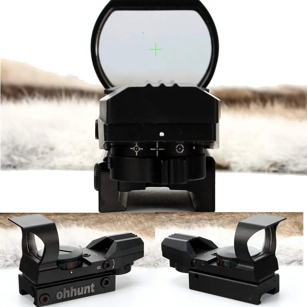 

NEW Tactical Combat Red Green Dot Sight Scope 4 level Reticle Rifle Scope Riflescope w/ Sunshade for Hunting Free /drop Shipping
