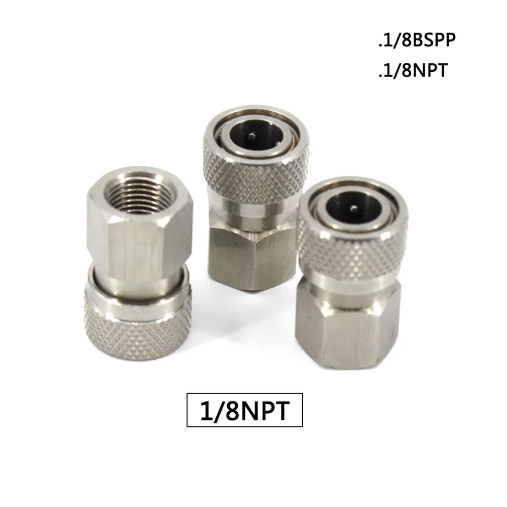 Пейнтбол PCP Airforce 1/8NPT 1/8BSPP нержавеющая сталь 8 мм гнездовая БЫСТРОРАЗЪЕМНАЯ