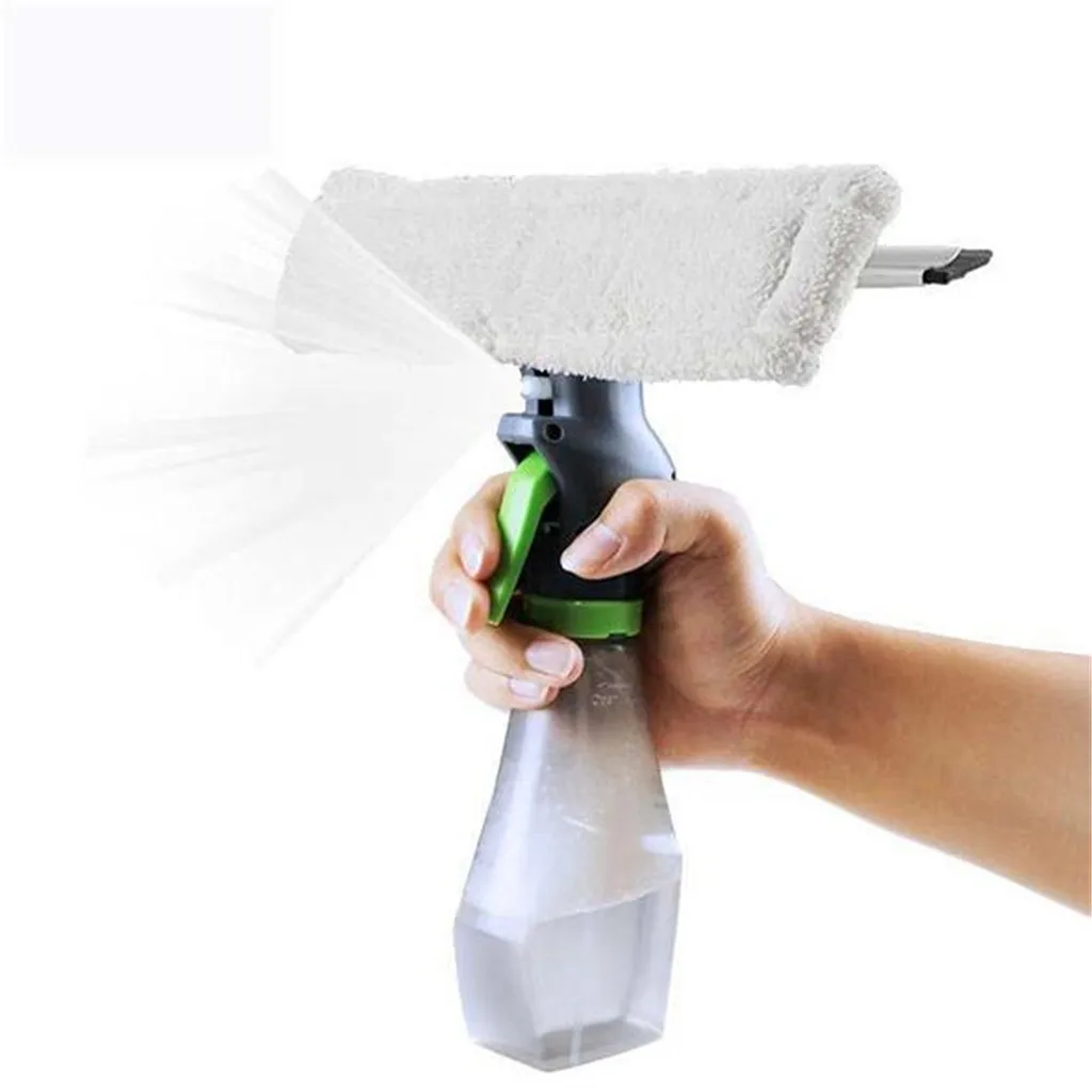 

3 in 1 Window Cleaner Spray Dry Scraper Features Atomizing Nozzle Bottle Wiper Microfibre Cloth Pad Kit Car Glass Clean Brush