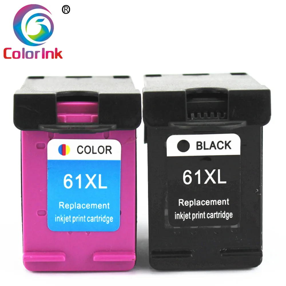 

ColoInk 2Pack 61XL BLACK Refilled Ink Cartridge Replacement for HP 61 XL for HP 1000 1010 1050 1510 2000 2050 2510 3000 3050