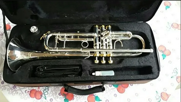 

LT180S-72 Professional Bb Trumpet Stainless Steel Type Small Trompeta Brass Instruments Silver Plated Surface Trumpete