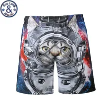 Мужские пляжные шорты горячие летние шорты Homme 3D принтованные животные кошка Космос галактика повседневные пляжные шорты быстросохнущие шорты сексуальные мужские
