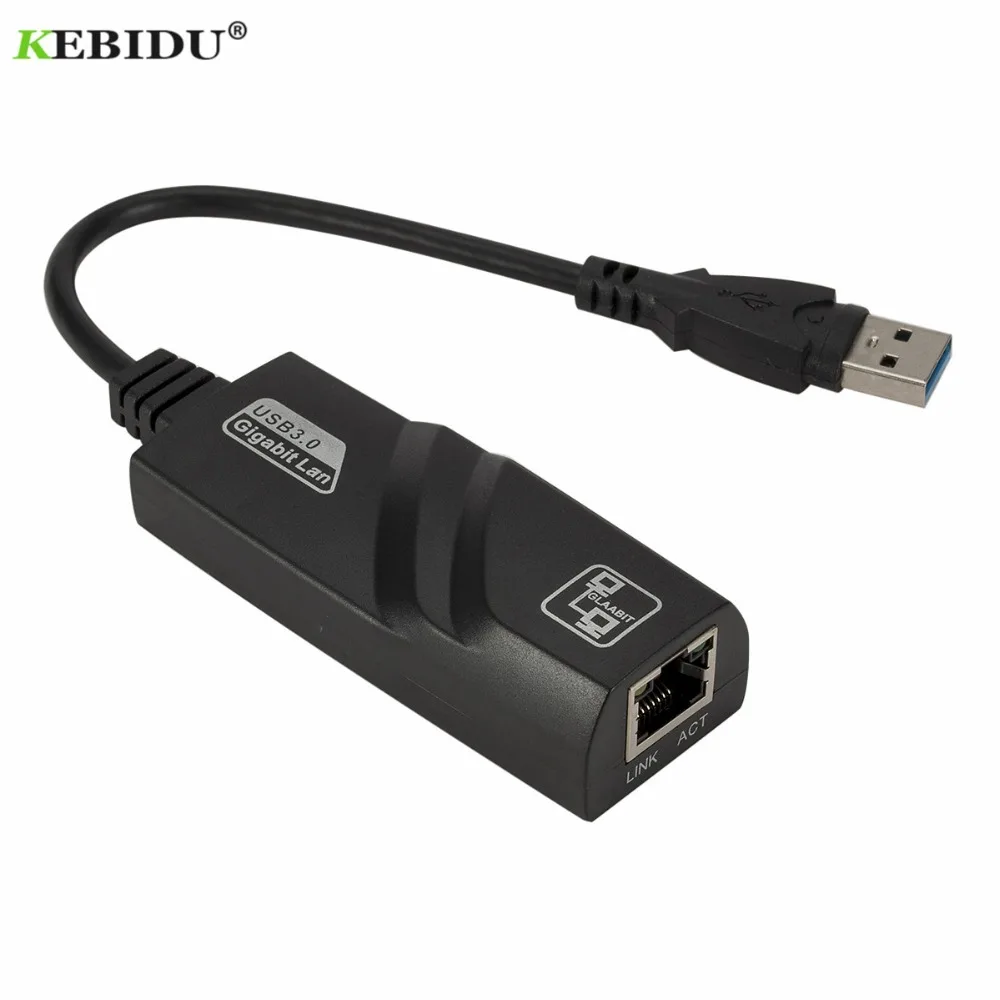 KEBIDU проводной USB 3,0-Gigabit Ethernet RJ45 LAN(10/100/1000) Мбит/с сетевой адаптер Ethernet Сетевая карта для ПК