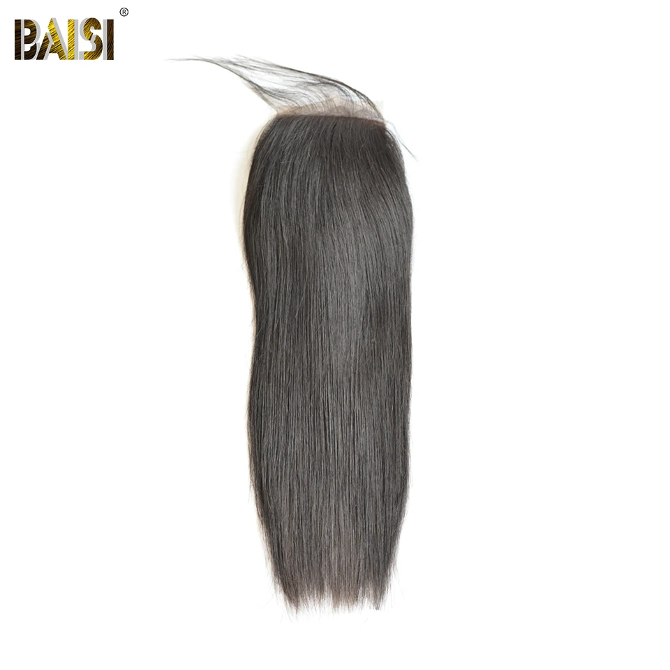 

BAISI Peruvian Straight Silk Base Closure,Free Part Size 4*4,100% Virgin Hair Free Shipping